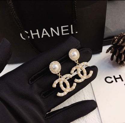 Ohrringe CC Perle Gold